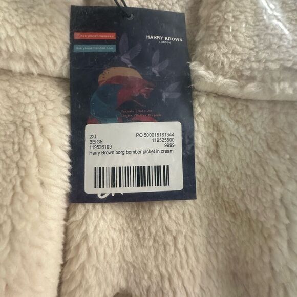 Harry‎ Brown Borg jacket Cream 2XL NWT IN PACKAGE - Picture 6 of 7